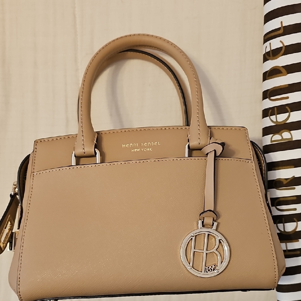 Henri Bendel W57th Mini Carryall Satchel Beige Bag